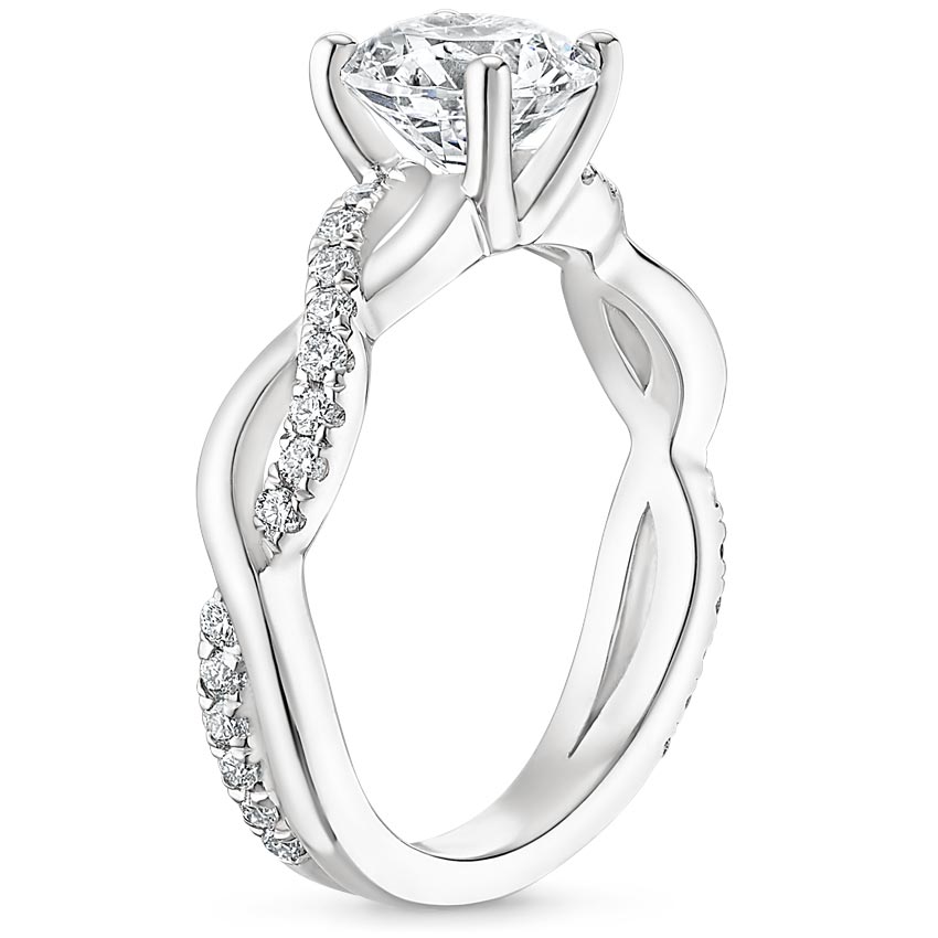 18K White Gold Braided Vine Diamond Ring (1/4 ct. tw.), large side view