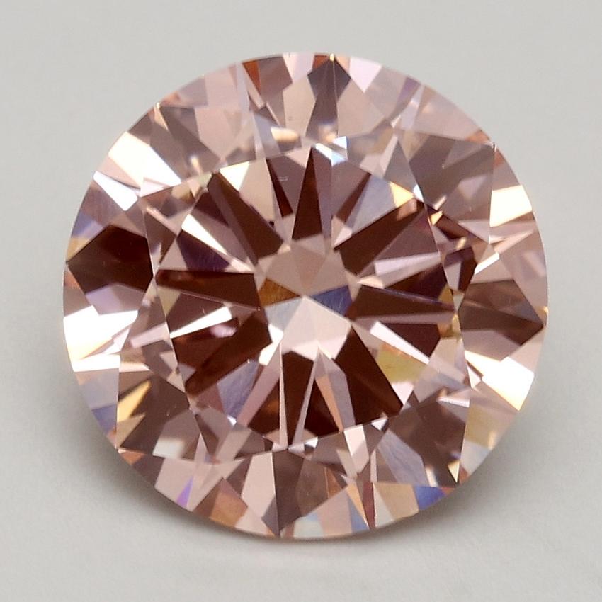 2.63 Ct. Fancy Intense Pink Round Lab Grown Diamond