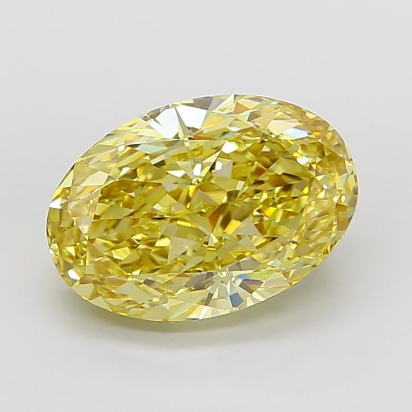 14.54 Ct. Fancy Intense  Yellow Oval Lab Grown Diamond