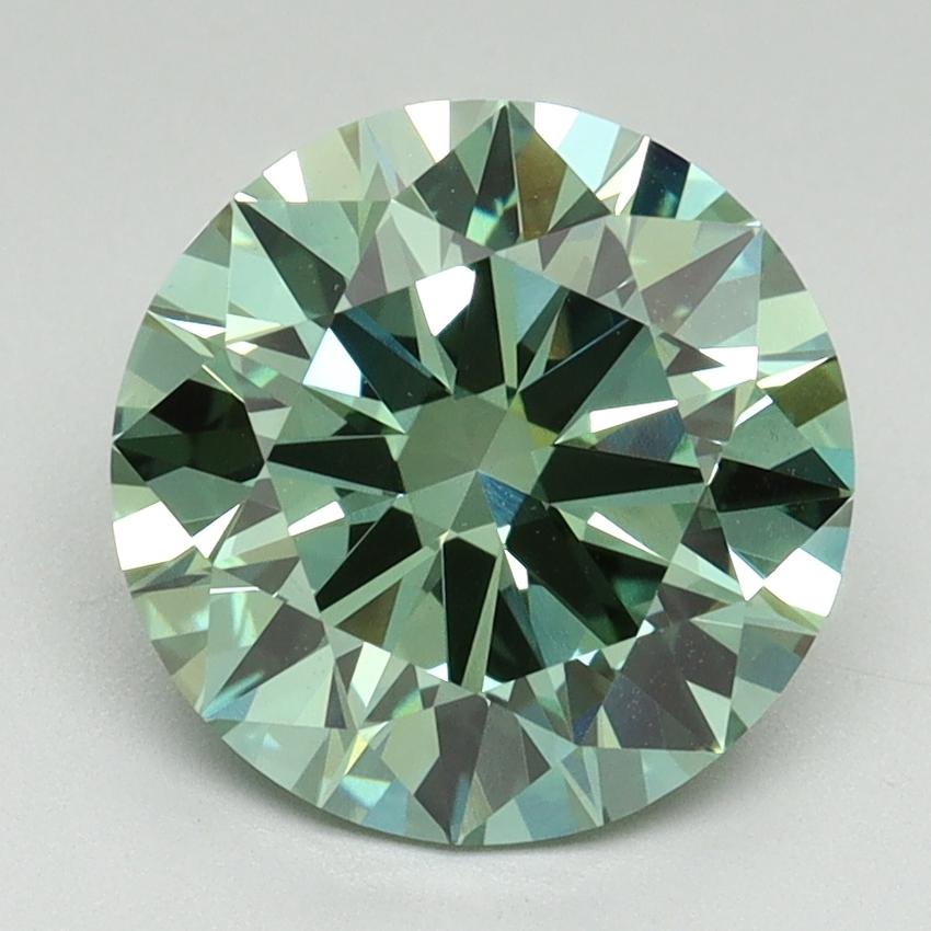 2.72 Ct. Fancy Vivid Green Round Lab Grown Diamond