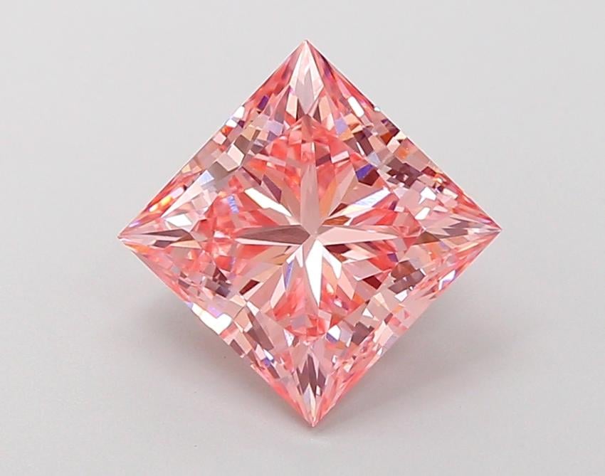 3.03 Ct. Fancy Vivid Pink Princess Lab Grown Diamond