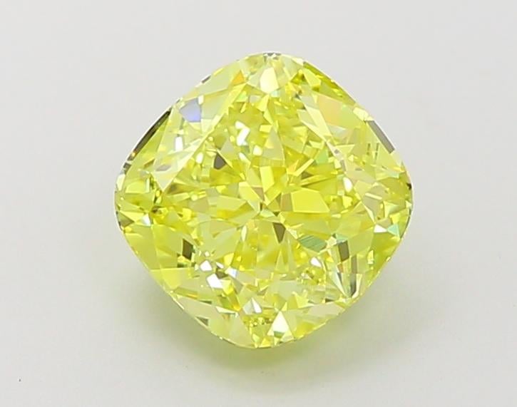 2.03 Ct. Fancy Vivid  Yellow Cushion Lab Grown Diamond