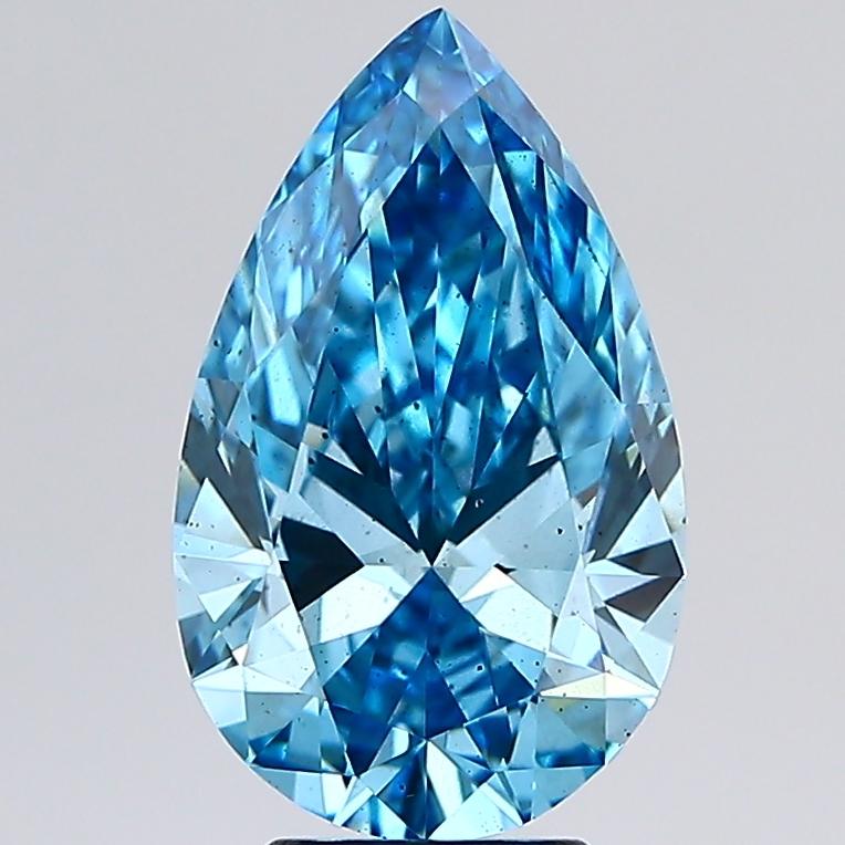4.03 Ct. Fancy Vivid  Blue Pear Lab Grown Diamond
