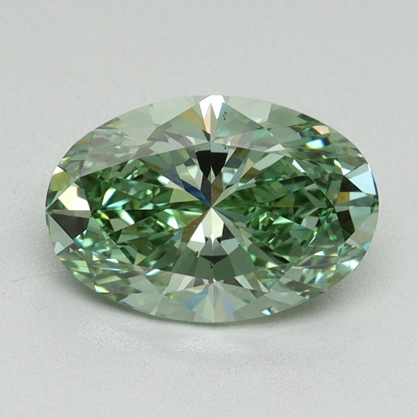 1.60 Ct. Fancy Vivid Green Oval Lab Grown Diamond