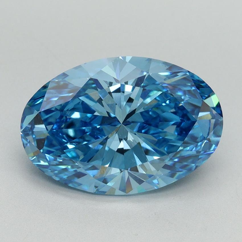 4.00 Ct. Fancy Vivid Blue Oval Lab Grown Diamond