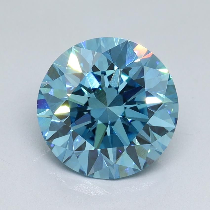 2.61 Ct. Fancy Vivid Blue Round Lab Grown Diamond
