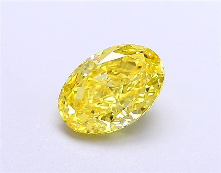 1.38 Ct. Fancy Vivid  Yellow Oval Lab Grown Diamond