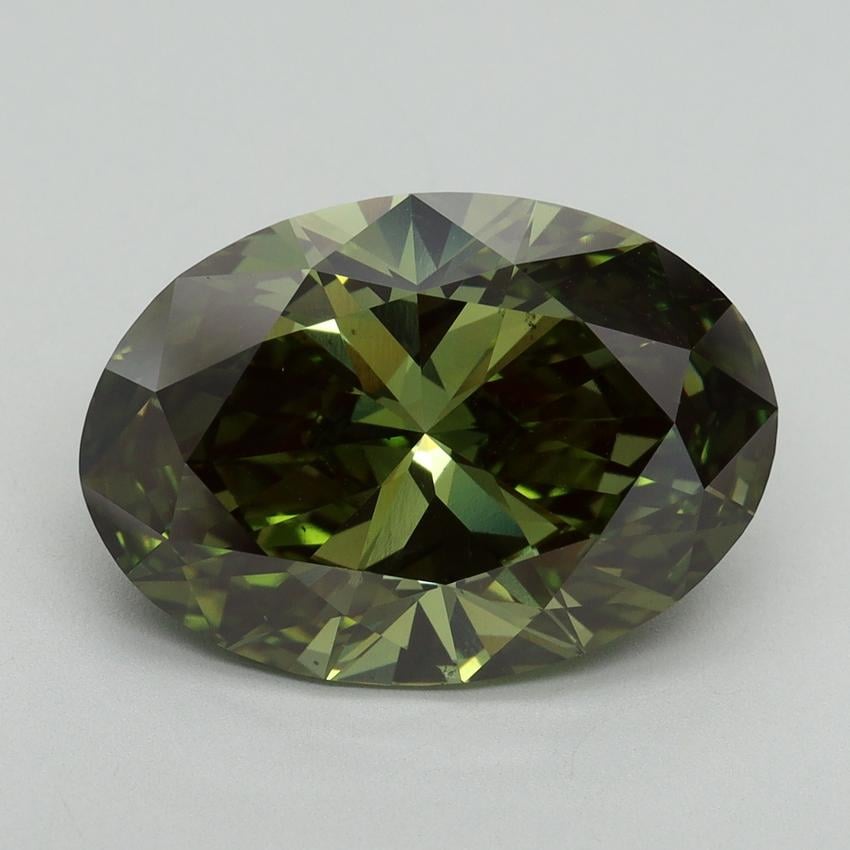 6.51 Ct. Fancy Vivid Green Oval Lab Grown Diamond