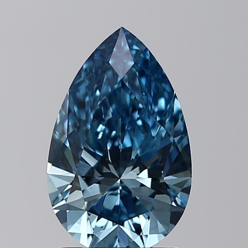 1.52 Ct. Fancy Vivid Blue Pear Lab Grown Diamond