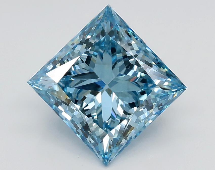 3.01 Ct. Fancy Vivid Blue Princess Lab Grown Diamond