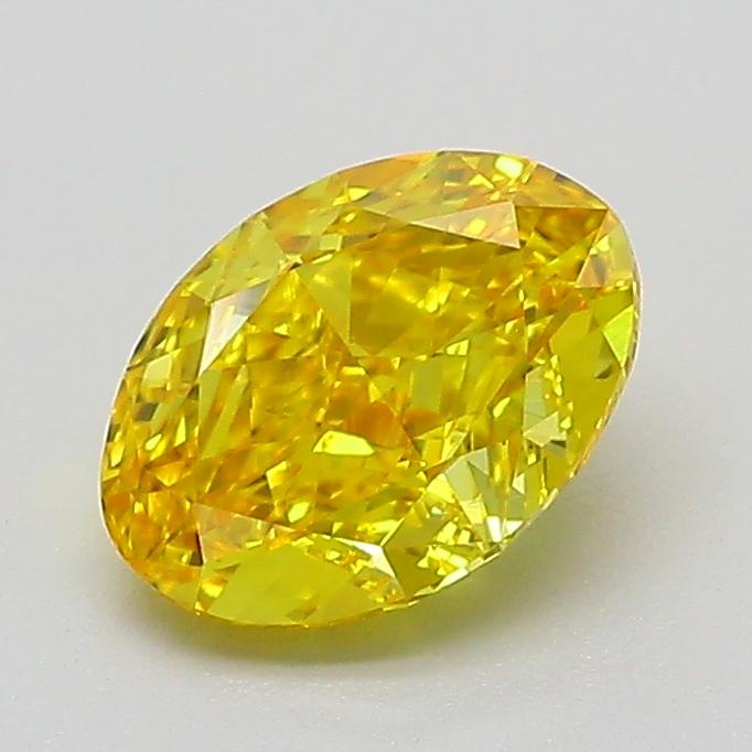 1.11 Ct. Fancy Vivid  Yellow Oval Lab Grown Diamond
