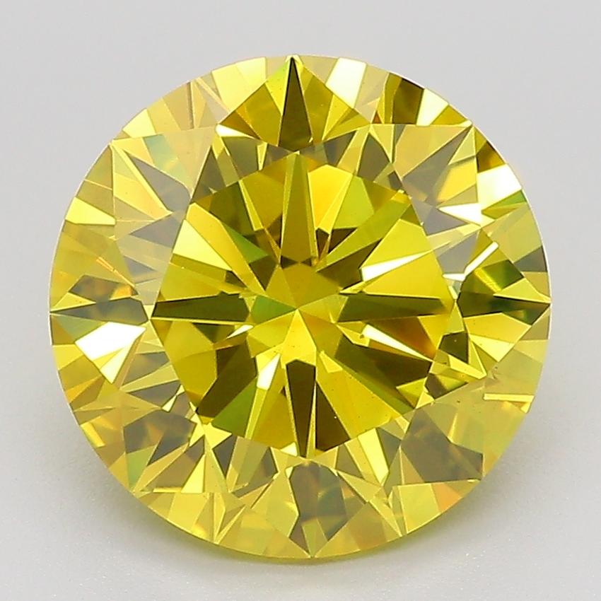 4.00 Ct. Fancy Yellow Round Lab Grown Diamond