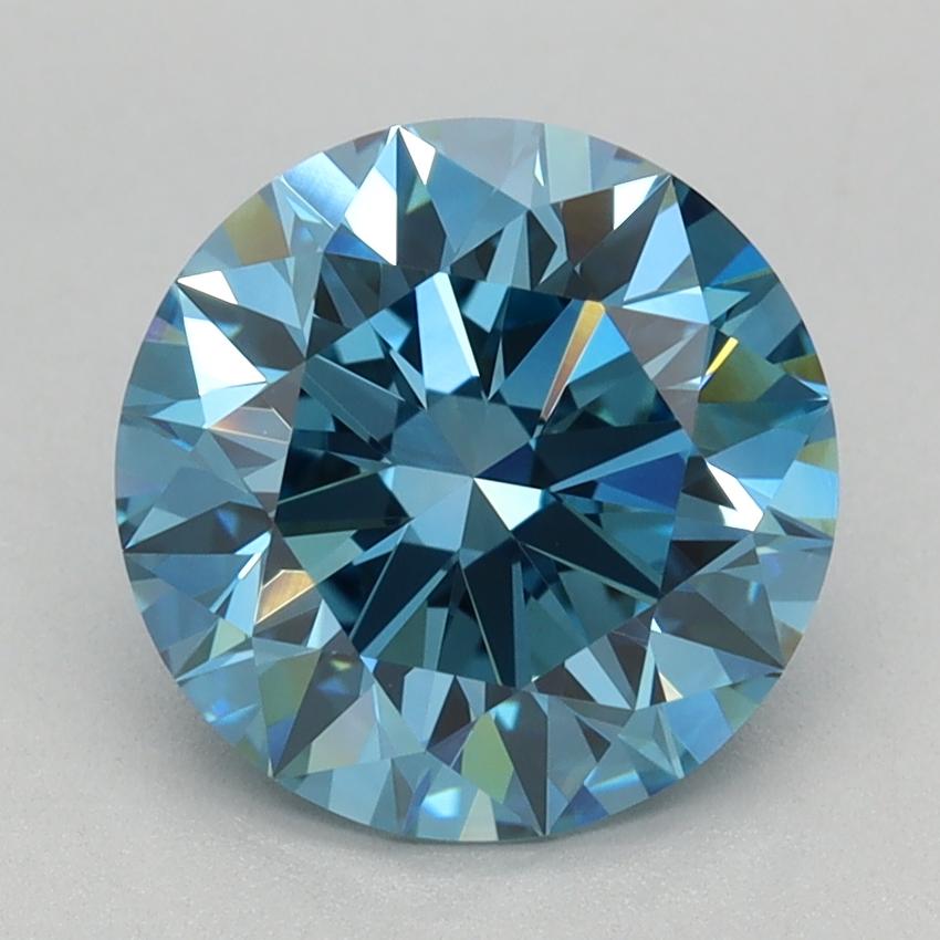 2.10 Ct. Fancy Vivid Blue Round Lab Grown Diamond