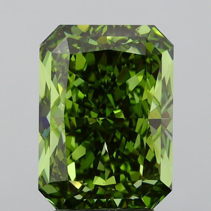 3.97 Ct. Fancy Vivid Green Radiant Lab Grown Diamond