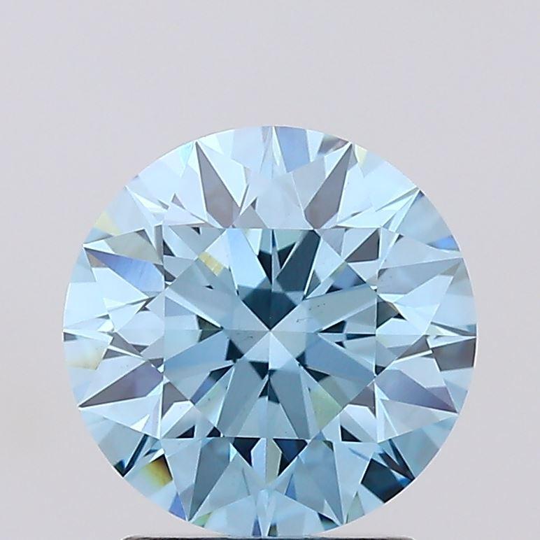 2.02 Ct. Fancy Vivid Blue Round Lab Grown Diamond