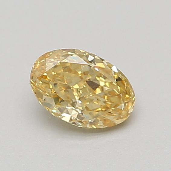 0.68 Ct. Fancy Vivid Yellow Oval Lab Grown Diamond