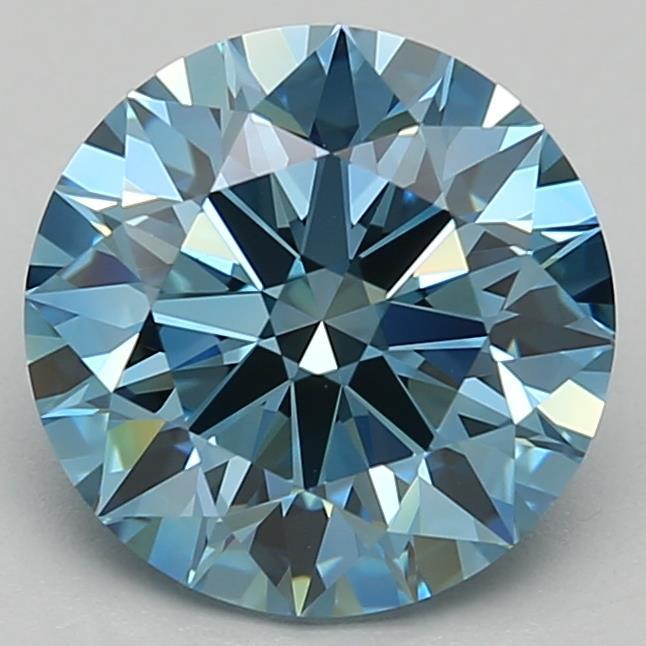 2.35 Ct. Fancy Vivid Blue Round Lab Grown Diamond