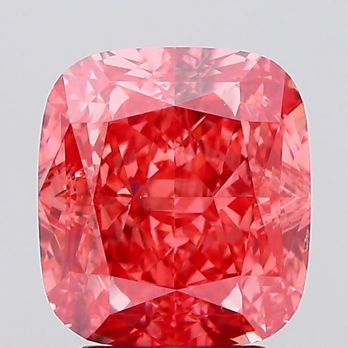3.52 Ct. Fancy Vivid Pink Cushion Lab Grown Diamond