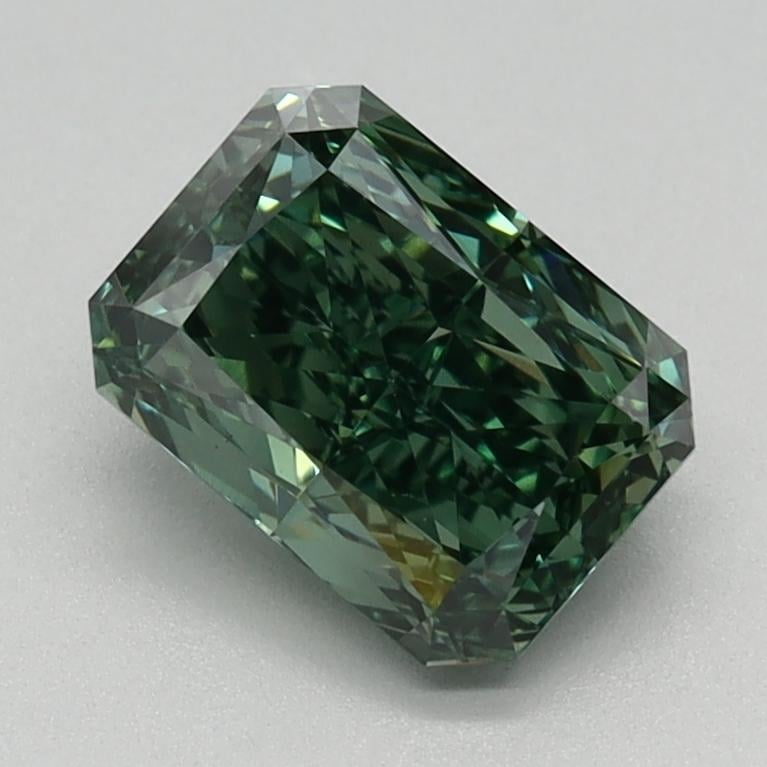 1.10 Ct. Fancy Vivid Green Radiant Lab Grown Diamond