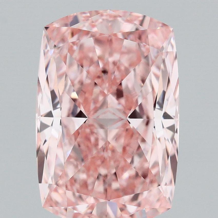 6.45 Ct. Fancy Intense Pink Cushion Lab Grown Diamond