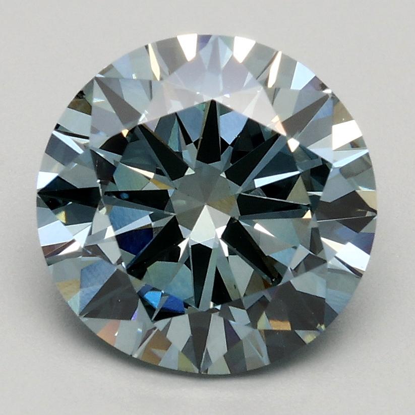 2.00 Ct. Fancy Greenish Blue Round Lab Grown Diamond