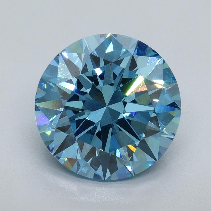 3.88 Ct. Fancy Vivid Blue Round Lab Grown Diamond