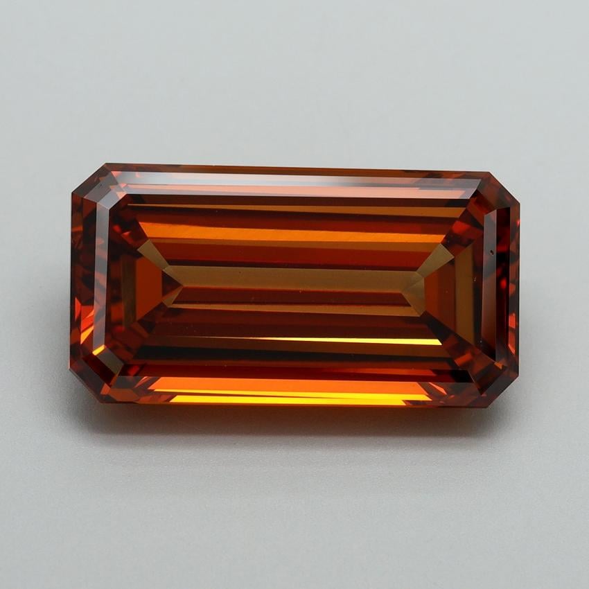 9.01 Ct. Fancy Vivid Orange Emerald Lab Grown Diamond