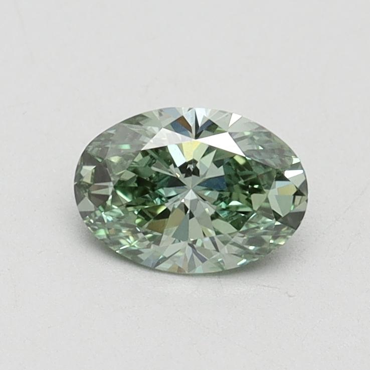 0.52 Ct. Fancy Vivid Green Oval Lab Grown Diamond