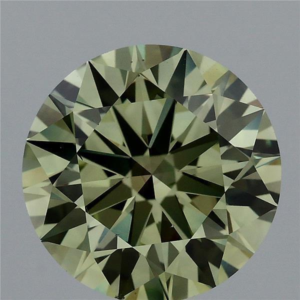 3.01 Ct. Fancy Vivid  Green Round Lab Grown Diamond