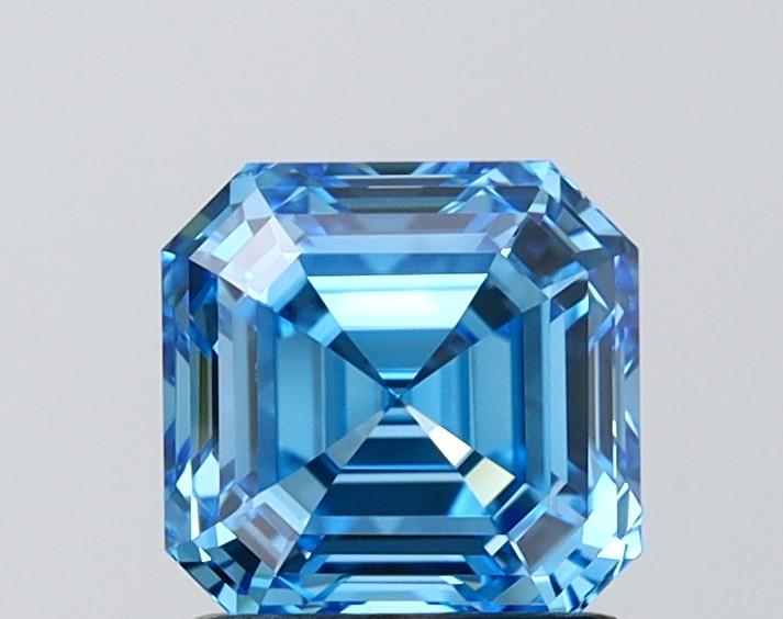 1.50 Ct. Fancy Vivid Blue Asscher Lab Grown Diamond
