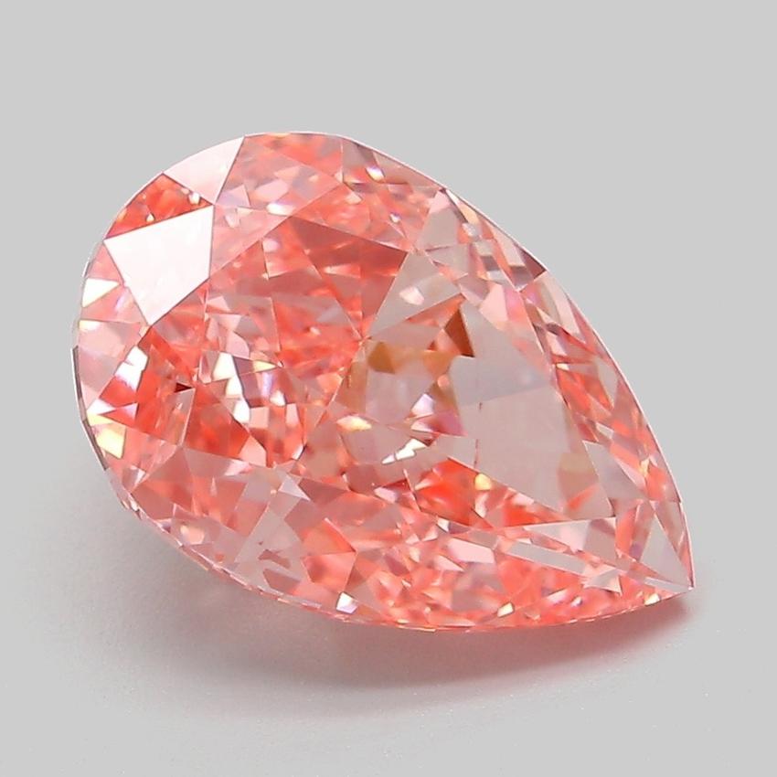 4.09 Ct. Fancy Vivid Pink Pear Lab Grown Diamond