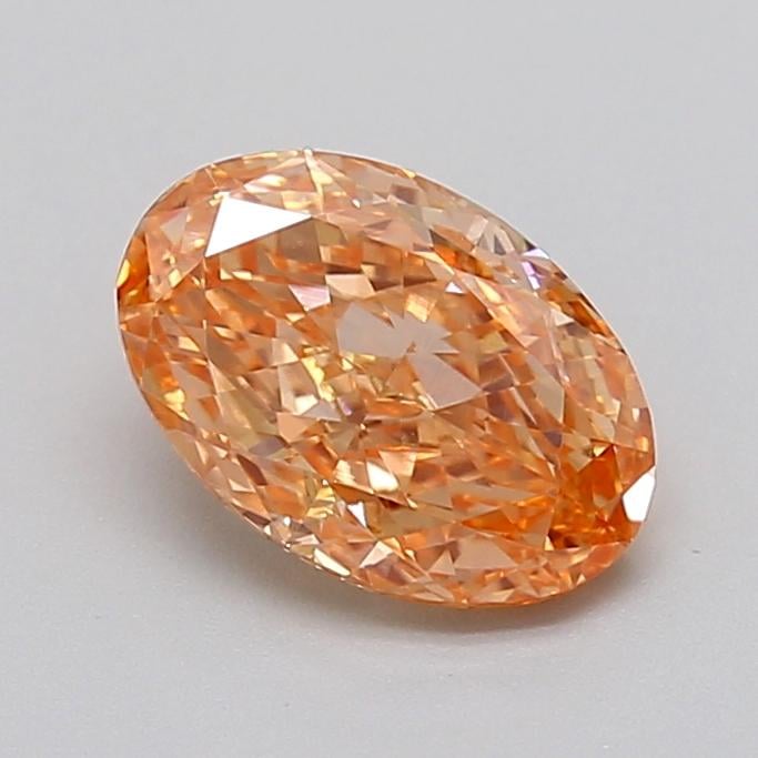 1.63 Ct. Fancy Vivid Pinkish Orange Oval Lab Grown Diamond