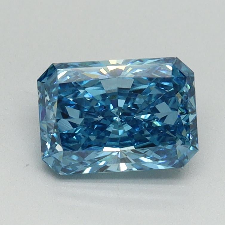 1.11 Ct. Fancy Vivid Malibu Blue Radiant Lab Grown Diamond
