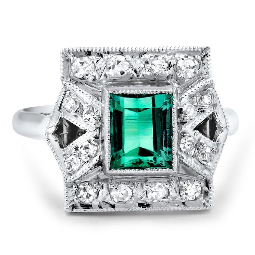 Art Deco Emerald Cocktail Ring | Osie | Brilliant Earth