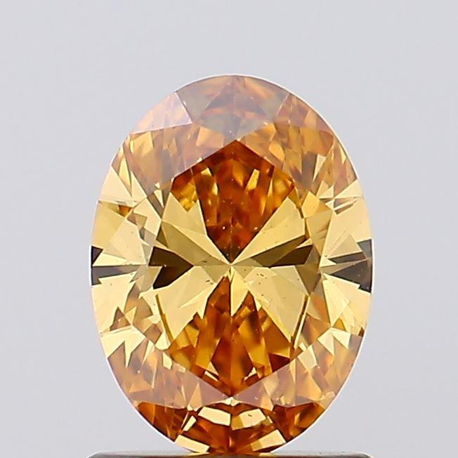 1.00 Ct. Fancy Vivid Orange Yellow Oval Lab Grown Diamond