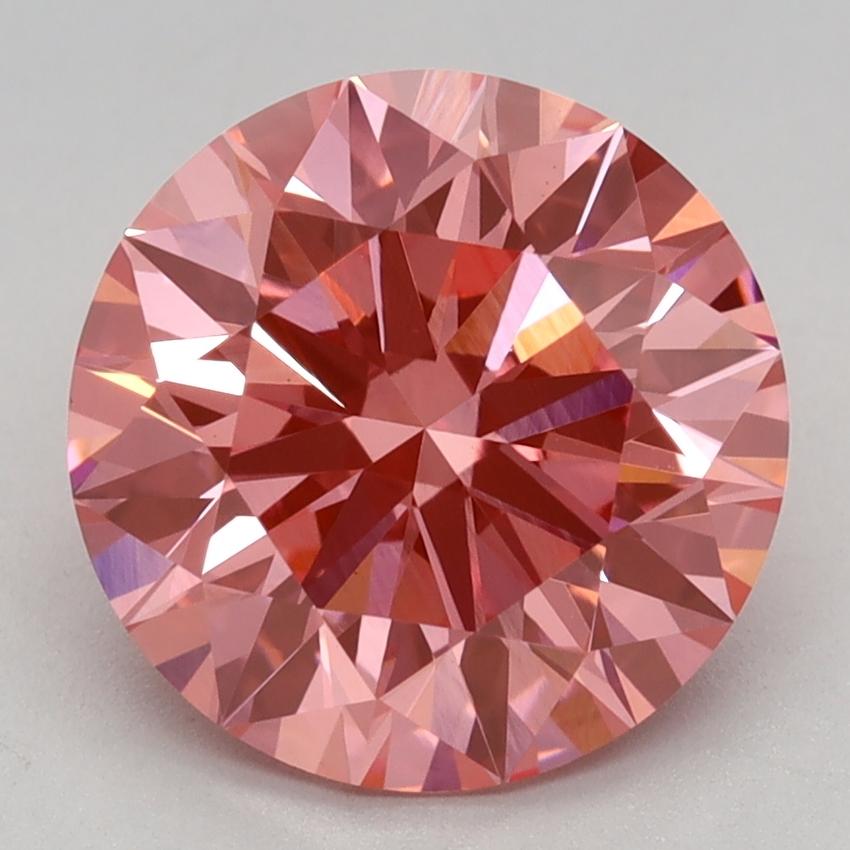 2.56 Ct. Fancy Vivid Pink Round Lab Grown Diamond