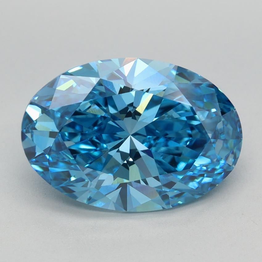 3.84 Ct. Fancy Vivid Blue Oval Lab Grown Diamond