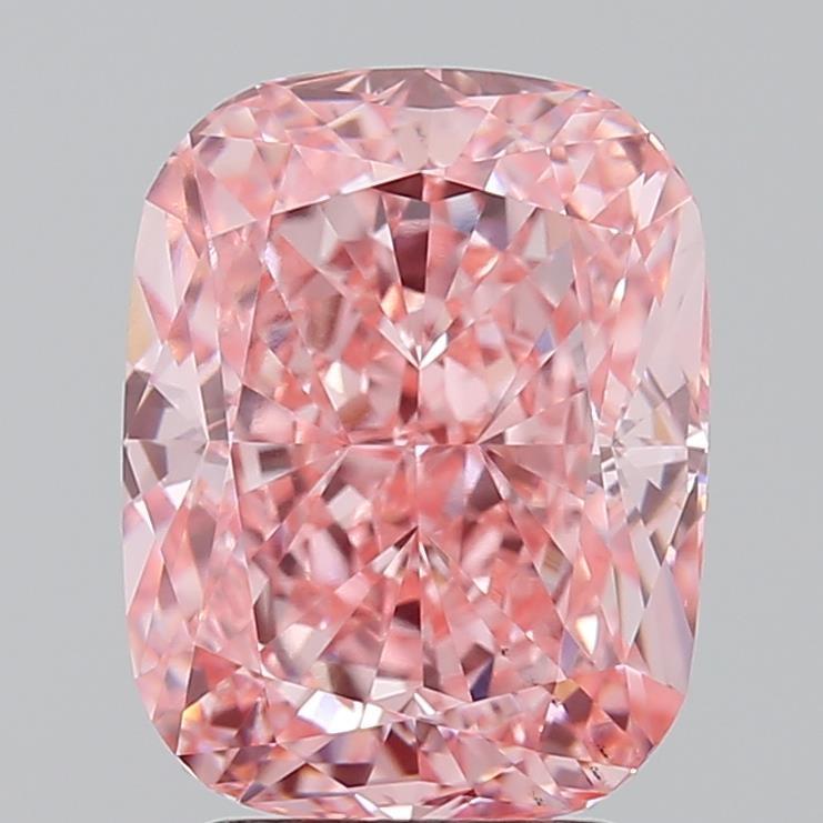 3.49 Ct. Fancy Vivid Pink Cushion Lab Grown Diamond