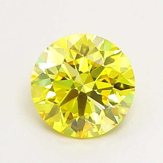 1.09 Ct. Fancy Vivid  Yellow Round Lab Grown Diamond