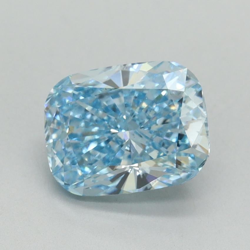2.14 Ct. Fancy Vivid Blue Cushion Lab Grown Diamond