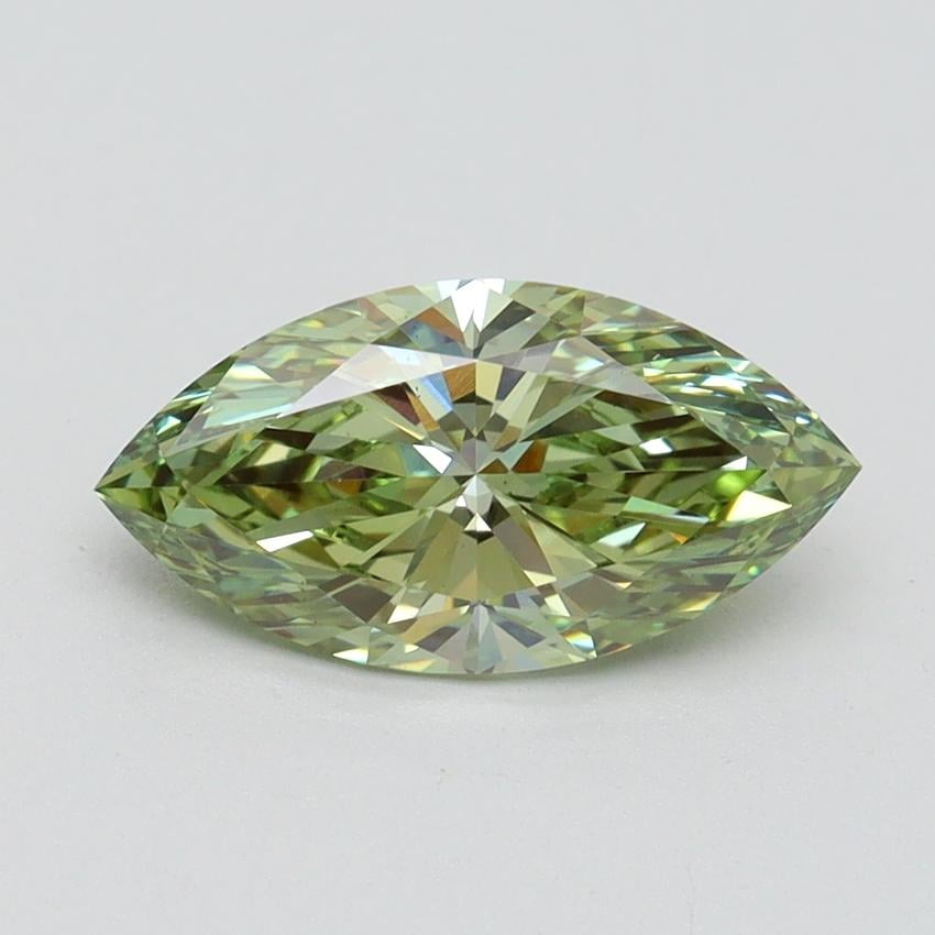1.53 Ct. Fancy Vivid Green Marquise Lab Grown Diamond