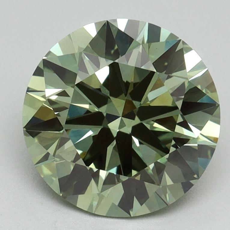 2.48 Ct. Fancy Vivid Green Round Lab Grown Diamond