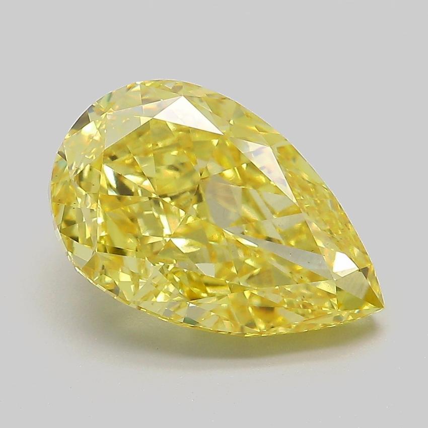 5.09 Ct. Fancy Intense Yellow Pear Lab Grown Diamond