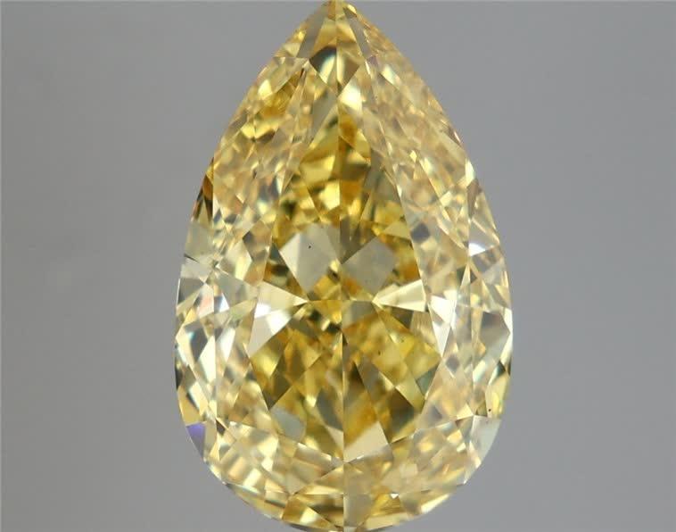 6.09 Ct. Fancy Vivid Yellow Pear Lab Grown Diamond