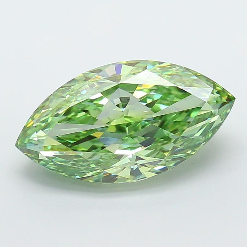 5.63 Ct. Fancy Vivid Green Marquise Lab Grown Diamond