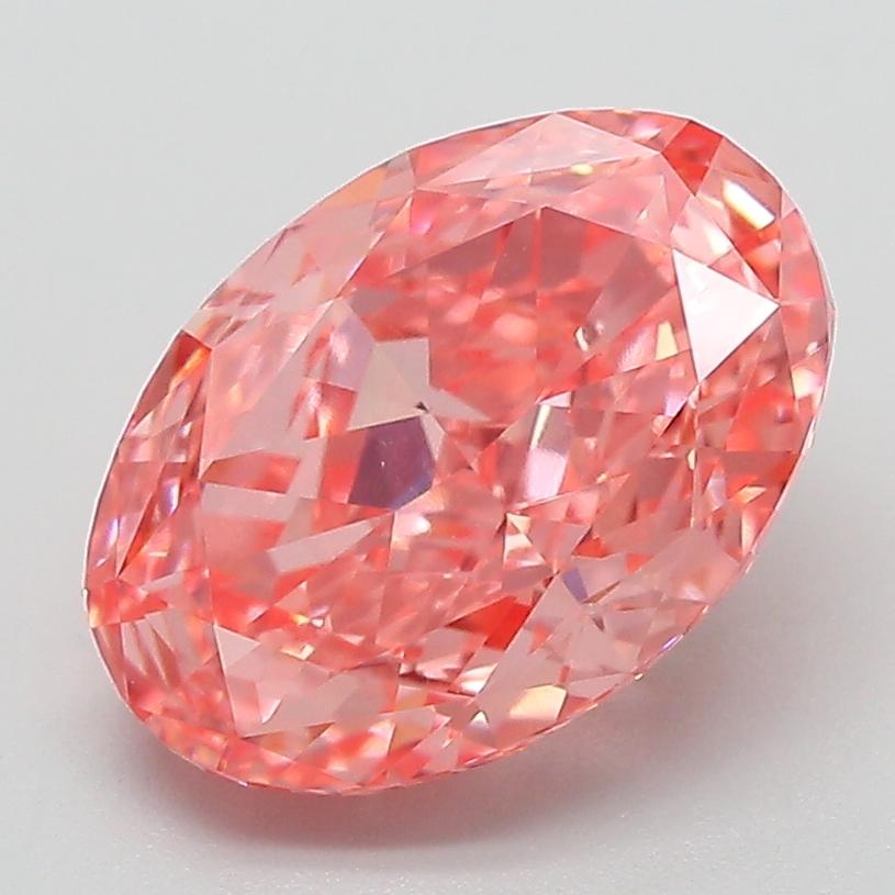 3.08 Ct. Fancy Vivid Pink Oval Lab Grown Diamond