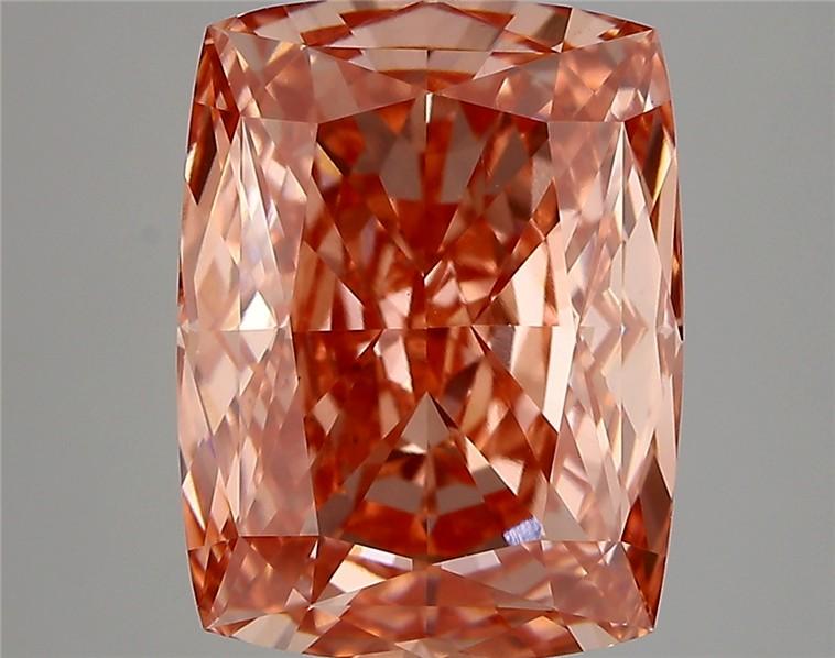 5.39 Ct. Fancy Vivid Pink Cushion Lab Grown Diamond