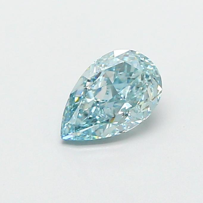 1.32 Ct. Fancy Vivid Greenish Blue Pear Lab Grown Diamond
