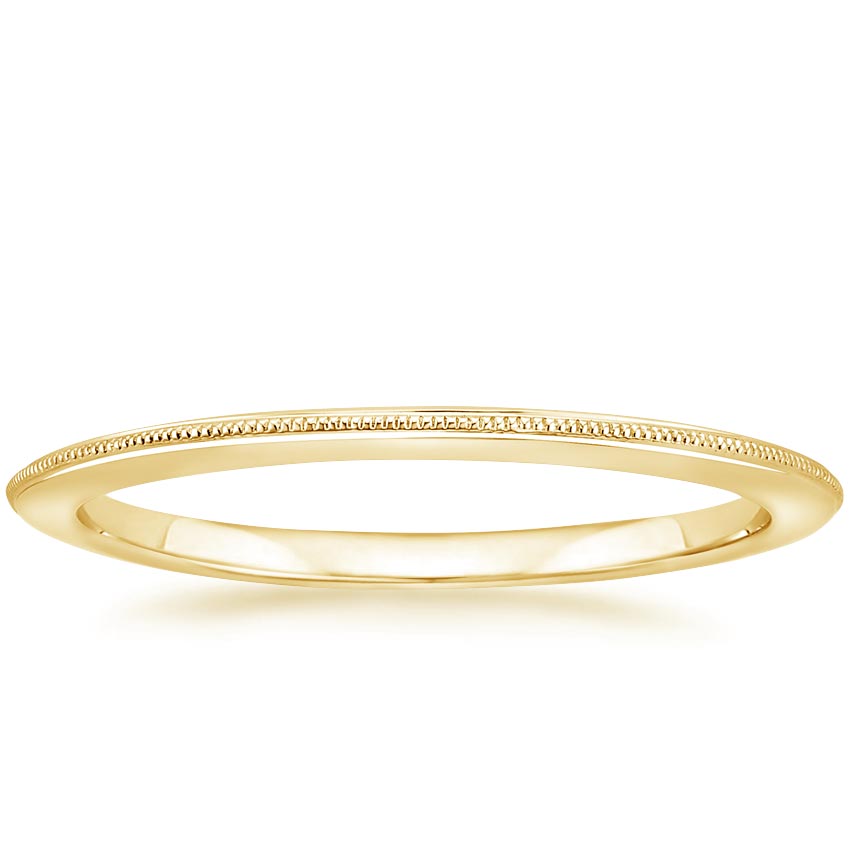 18K Yellow Gold Aimee Milgrain Wedding Ring, large top view