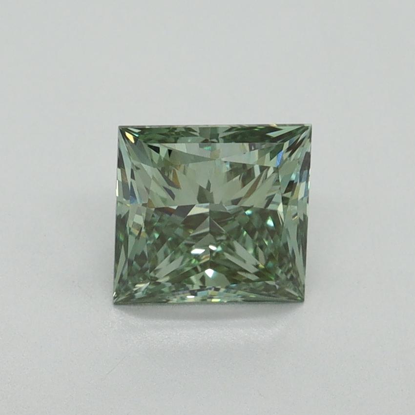 1.26 Ct. Fancy Vivid Green Princess Lab Grown Diamond